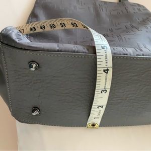 Dark grey patterned purse, 12”x12”x 4”.